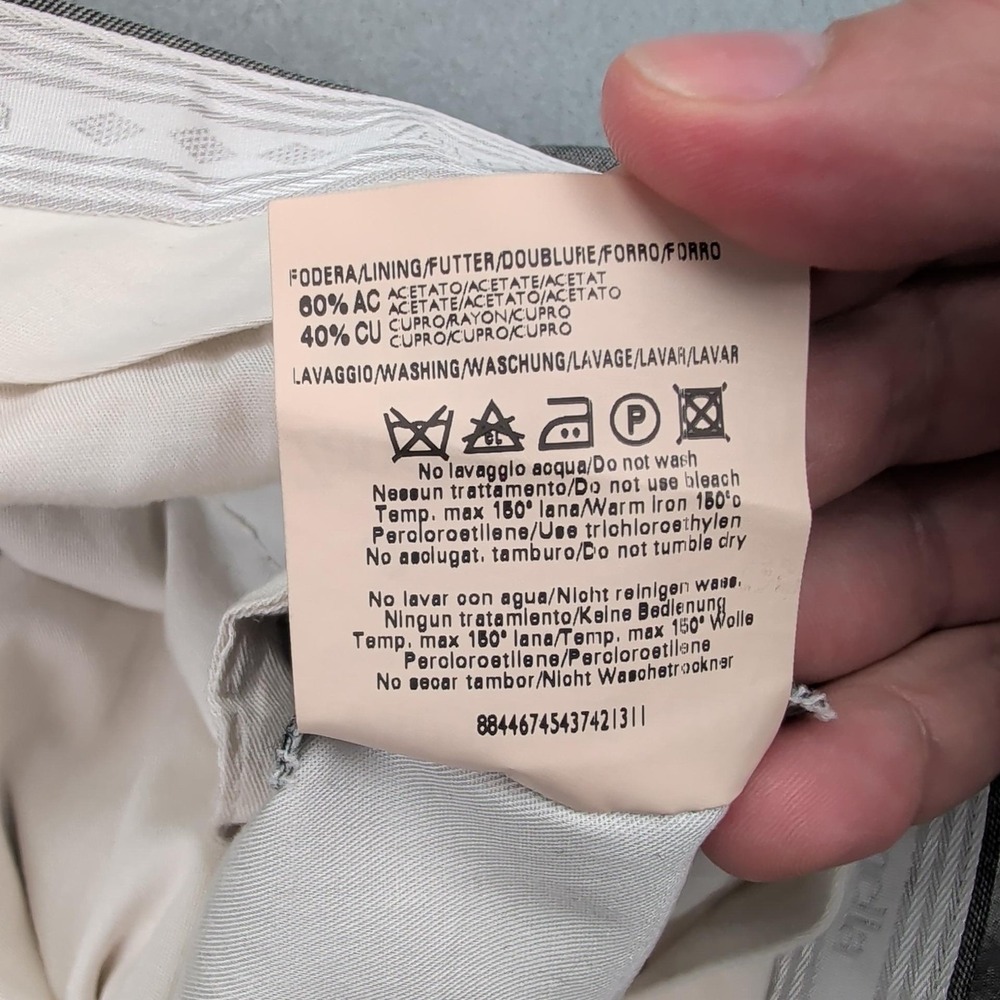 Zanella Dress Pants‎ Mens 40 Gray Bennett Wool Pleated Front Vitale Barberis - Picture 5 of 13